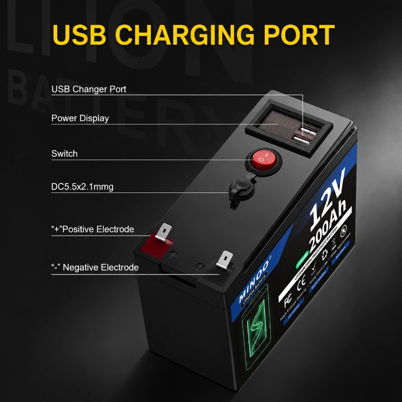 12V 200Ah LiFePO4 Battery Deep - Fish Finder Charger recension och pris