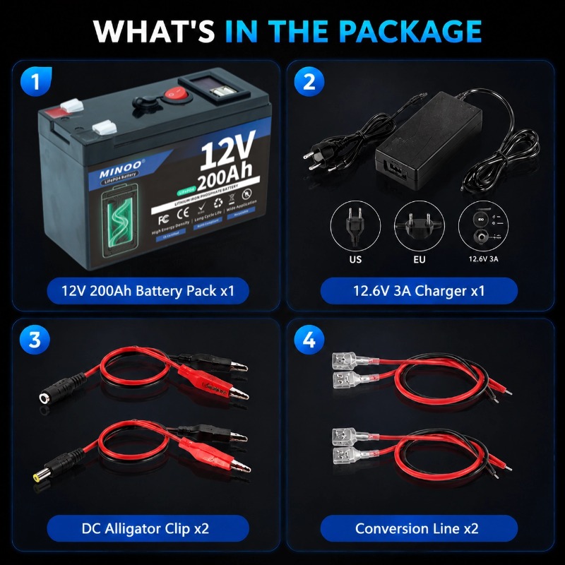 12V 200Ah LiFePO4 Battery Deep - Fish Finder Charger recension och pris