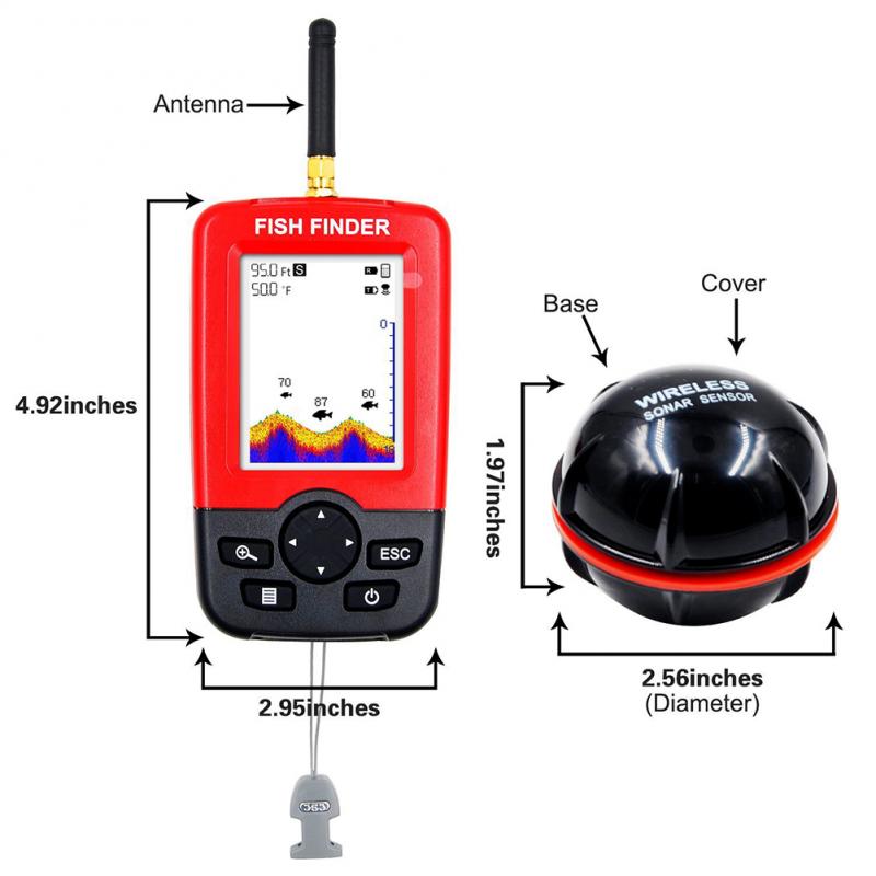 Portable Depth Fish Finder wit - Fishing Depth Finder recension och pris