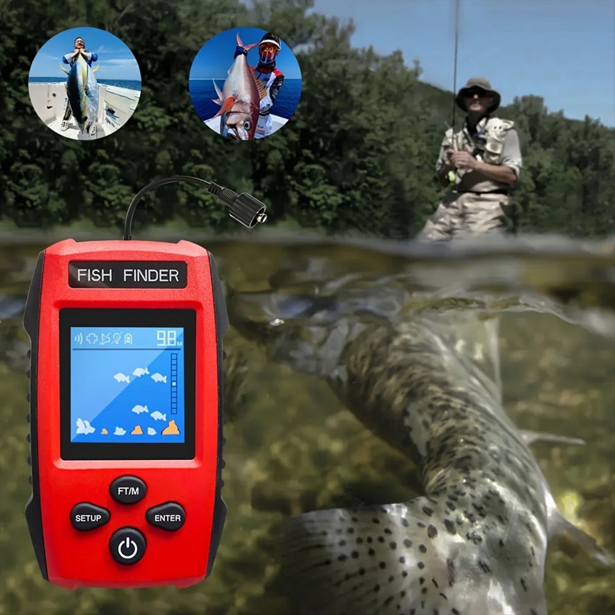 Color LCD Fish Finder Wired So - Fishing Depth Finder recension och pris